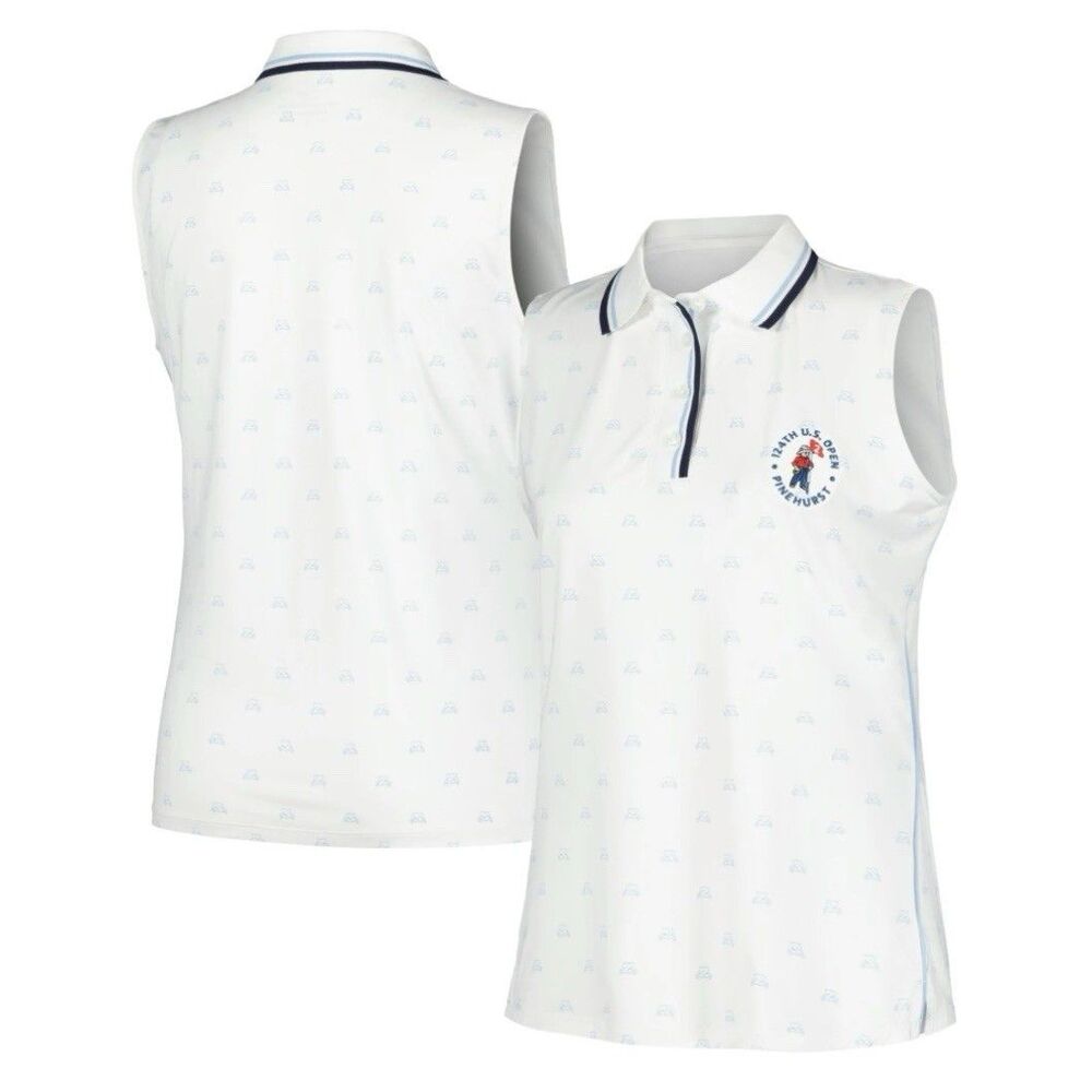 FootJoy Womens Large 2024 Pinehurst Golf Shirt Polo Sleeveless Cart US Open New